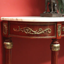 Load image into Gallery viewer, x SOLD Vintage Italian Walnut, Marble and Gilt Brass Hall Table, Lamp or Side Table B11252