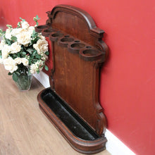 Load image into Gallery viewer, x SOLD Antique French Umbrella Holder, French Oak 5 Hole Umbrella, Cane Walking Stick B10577