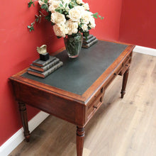 Load image into Gallery viewer, x SOLD Antique French Oak and Leather Office Desk, 4 Drawer Office Desk with Turned Leg B10722