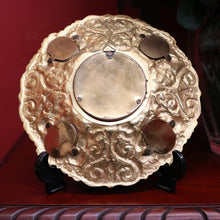 Load image into Gallery viewer, x SOLD Antique Italian Brass and Porcelain Display Plate with Cupids and Floral Detail. B11292