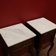 Load image into Gallery viewer, x SOLD Antique French Bedside Cabinets, Oak and Marble Bedside Tables, Lamp Side Tables B10551