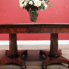 Load image into Gallery viewer, x SOLD Antique English Mahogany Twin Pedestal Extension Leaf Kitchen or Dining Table. B11275