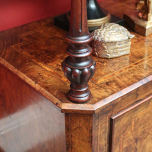 Load image into Gallery viewer, x SOLD Antique English Music Canterbury, Burr Walnut Inlay Lamp Cabinet, File Cupboard. B10053