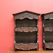 Load image into Gallery viewer, x SOLD Pair of French Antique Walnut Wall Bench Open Front Cabinet or Bookcase Storage B10721