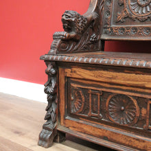 Load image into Gallery viewer, x SOLD Antique French Oak Hall Settle, Hall Chair with Lift Lid Blanket Box, Hall Seat B10728