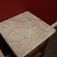 Load image into Gallery viewer, x SOLD Antique French Bedside Tables, Pair of Lamp Side Table, Cabinets with Marble Top B10299