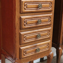 Load image into Gallery viewer, x SOLD Pair of French Oak Bedside Tables, 5 Drawer Lamp Table, Hall or Side Table B10655
