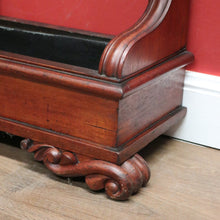 Load image into Gallery viewer, x SOLD Antique English Mahogany Coat Rack or Hall Tree, Umbrella Stand with Tin Liner. B11147