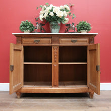 Load image into Gallery viewer, x SOLD Antique French Oak and Marble Sideboard, Two Drawer Entry, Foyer or Hall Cabinet B10956