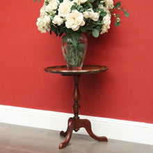 Load image into Gallery viewer, x SOLD Vintage Cedar Wine Table, Lamp Table, Vintage Cedar Tri-leg Side Wine Table. B10442