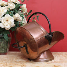 Load image into Gallery viewer, x SOLD Antique French Copper Bucket, Coal Scuttle, Magazine Holder, Kindling Firewood B10552