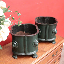 Load image into Gallery viewer, x SOLD Set of 2 Antique French Jardinières, Pair of Cast Iron Jardinieres Pot Planters B10209