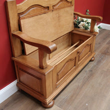 Load image into Gallery viewer, x SOLD Vintage French Hall Seat, Lift lid Shoe Box, Hall Seat Armchair, Chair Storage B10586