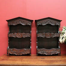 Load image into Gallery viewer, x SOLD Pair of French Antique Walnut Wall Bench Open Front Cabinet or Bookcase Storage B10721