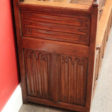 Load image into Gallery viewer, x SOLD Antique French Hall Seat, French Carved Oak Blanket Box, Seat Chair Bench Settle. B10527