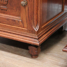 Load image into Gallery viewer, x SOLD Pair of French Bedside Tables, Antique Marble Top Oak Lamp Side Tables B10555