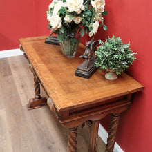 Load image into Gallery viewer, x SOLD Antique French Hall Table, French Oak and Brass Handles Two Drawer Hall Table B11123