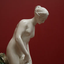 Load image into Gallery viewer, x SOLD Antique French Glazed Plaster Statue 'The Bather' Falconet Style Maiden Statue B11172