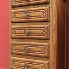 Load image into Gallery viewer, x SOLD Pair of French Oak Bedside Tables, 5 Drawer Lamp Table, Hall or Side Table B10655