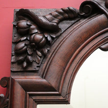 Load image into Gallery viewer, x SOLD Antique French Oak Mirror, Overmantle Mirror, Bevelled Edge Hall Mirror B10086