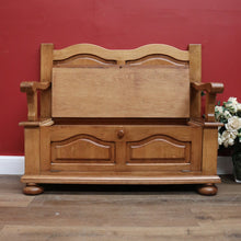 Load image into Gallery viewer, x SOLD Vintage French Hall Seat, Lift lid Shoe Box, Hall Seat Armchair, Chair Storage B10586