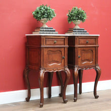 Load image into Gallery viewer, x SOLD Bedside Tables, Antique French Oak and Marble Bedside Cabinets, Lamp Table B10550