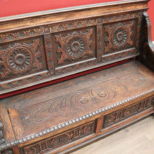 Load image into Gallery viewer, x SOLD Antique French Oak Hall Settle, Hall Chair with Lift Lid Blanket Box, Hall Seat B10728