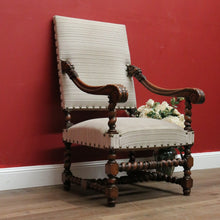 Load image into Gallery viewer, x SOLD Antique French Library Chair, Striped Fabric Hall Chair, Bedroom Chair, Armchair B11506