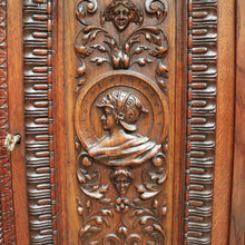 Load image into Gallery viewer, Antique French 19th Century Oak Gothic Revival, Sacrament Church Court Cabinet B10697