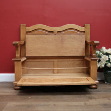Load image into Gallery viewer, x SOLD Vintage French Hall Seat, Lift lid Shoe Box, Hall Seat Armchair, Chair Storage B10586