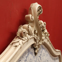 Load image into Gallery viewer, x SOLD Antique French Painted Double Bed, Padded Buttoned Headboard and Foot Bed B10764