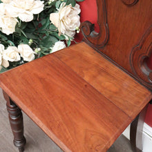 Load image into Gallery viewer, x SOLD Antique English Walnut Church Chair, Hall Chair Gothic Chair with Shield to Back. B10396