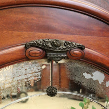 Load image into Gallery viewer, Antique French Mantle Mirror, French Walnut and Bevelled Edge Hall Wall Mirror B10571