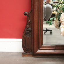 Load image into Gallery viewer, x SOLD Antique French Oak Mirror, Overmantle Mirror, Bevelled Edge Hall Mirror B10086