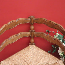 Load image into Gallery viewer, x SOLD Antique French Corner Chair French Oak and Rush Seat Conversation Armchair Chair. B9832