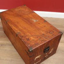Load image into Gallery viewer, x SOLD Antique English Camphor Box, Marriage Chest, Coffee Table, Toy or Blanket Box B10977