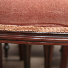 Load image into Gallery viewer, x SOLD Six Antique Dining Chairs, Antique English Mahogany and Velvet Kitchen Chairs B11098