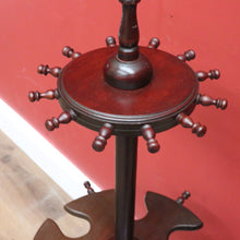 Load image into Gallery viewer, x SOLD Antique Australian Cedar Riding Boot Stand, Swivel Stand Boot Holder with Hooks B11004