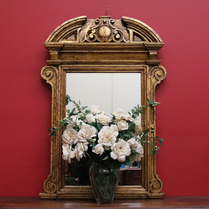 Antique French Gilded Wall Mirror, French Gilt Vanity Hall Dressing Mirror B10486