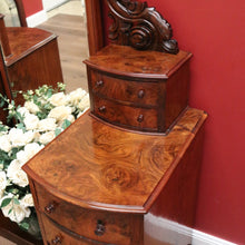 Load image into Gallery viewer, x SOLD Antique English Dressing Table Burr Walnut Cheval Mirror, Drawers Dressing Table B10742