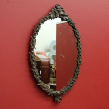Load image into Gallery viewer, x SOLD Antique English Mirror, Antique Brass Floral Wall Mirror, Vanity Hall Mirror. B10367