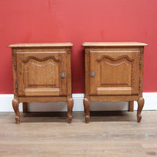Load image into Gallery viewer, x SOLD Pair of Vintage French Bedside Tables, Lamp, Side Tables with French Scroll Feet B10949