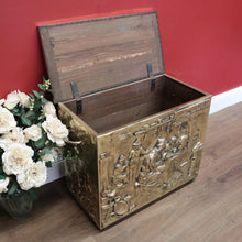 Load image into Gallery viewer, x SOLD Antique European Brass Storage Box with Handles, Blanket Box, Toy Box, Scuttle B11152