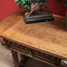 Load image into Gallery viewer, x SOLD Antique French Hall Table, French Oak and Brass Handles Two Drawer Hall Table B11123