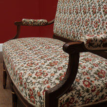 Load image into Gallery viewer, x SOLD Antique French Settee, Lounge or Sofa, Walnut and Gilt Frame Rust Amber Flowers B11186