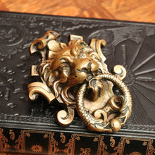 Load image into Gallery viewer, x SOLD Antique French Brass Door Knocker, Antique Brass Lion's Head, Dragon Ring Handle B10767