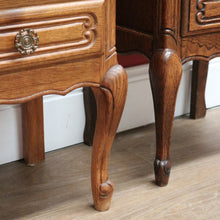 Load image into Gallery viewer, x SOLD Pair of French Oak Bedside Tables, 5 Drawer Lamp Table, Hall or Side Table B10655