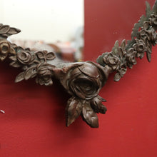 Load image into Gallery viewer, x SOLD Antique English Mirror, Antique Brass Floral Wall Mirror, Vanity Hall Mirror. B10367