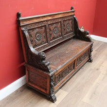 Load image into Gallery viewer, x SOLD Antique French Oak Hall Settle, Hall Chair with Lift Lid Blanket Box, Hall Seat B10728