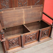 Load image into Gallery viewer, x SOLD Antique French Hall Seat, Lift Lid Blanket Shoe Box Hall Settle Bench Seat Chair. B10144